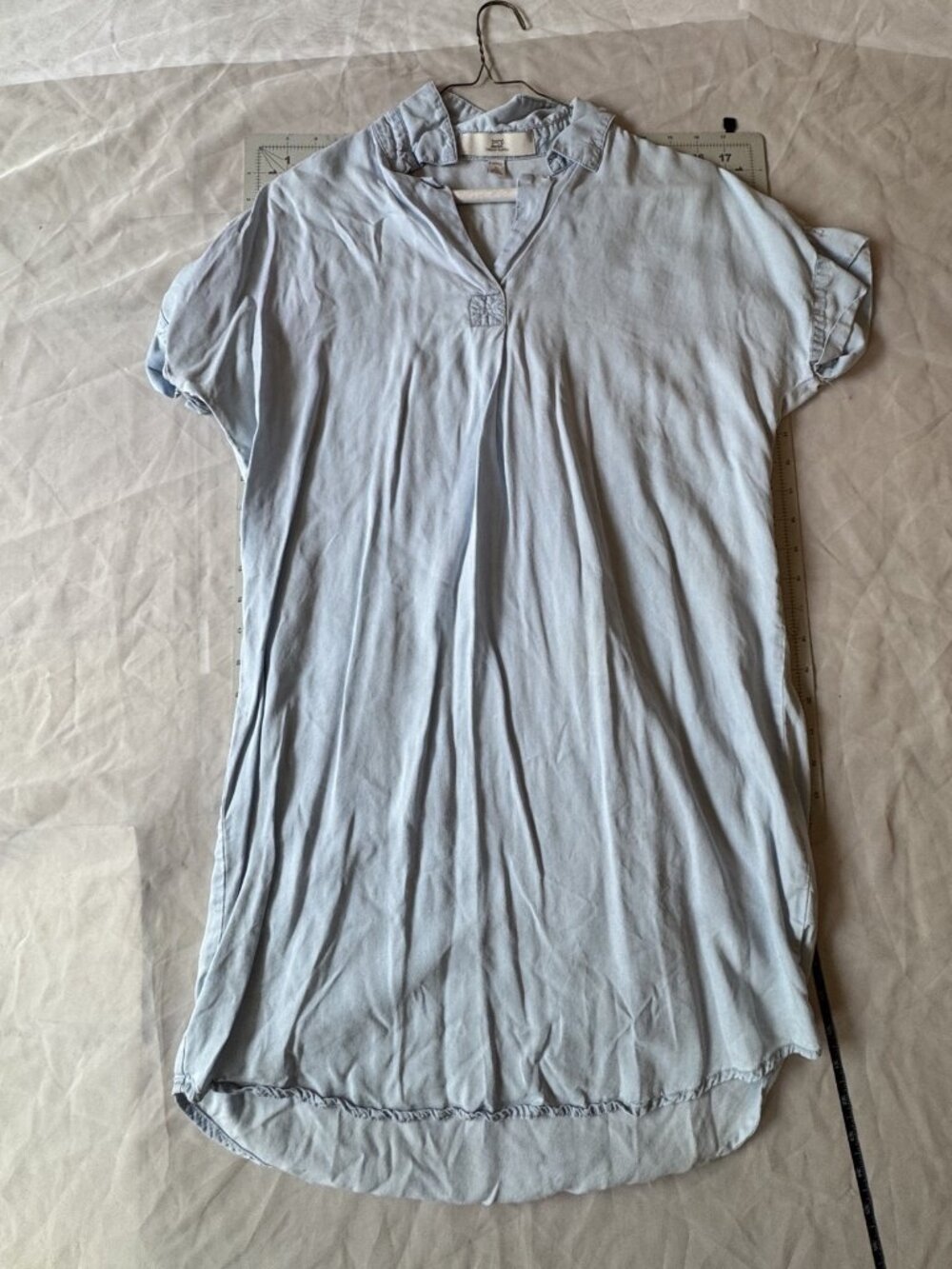 Thread & Supply Light Blue Chambray Tunic Shirt Dress XS